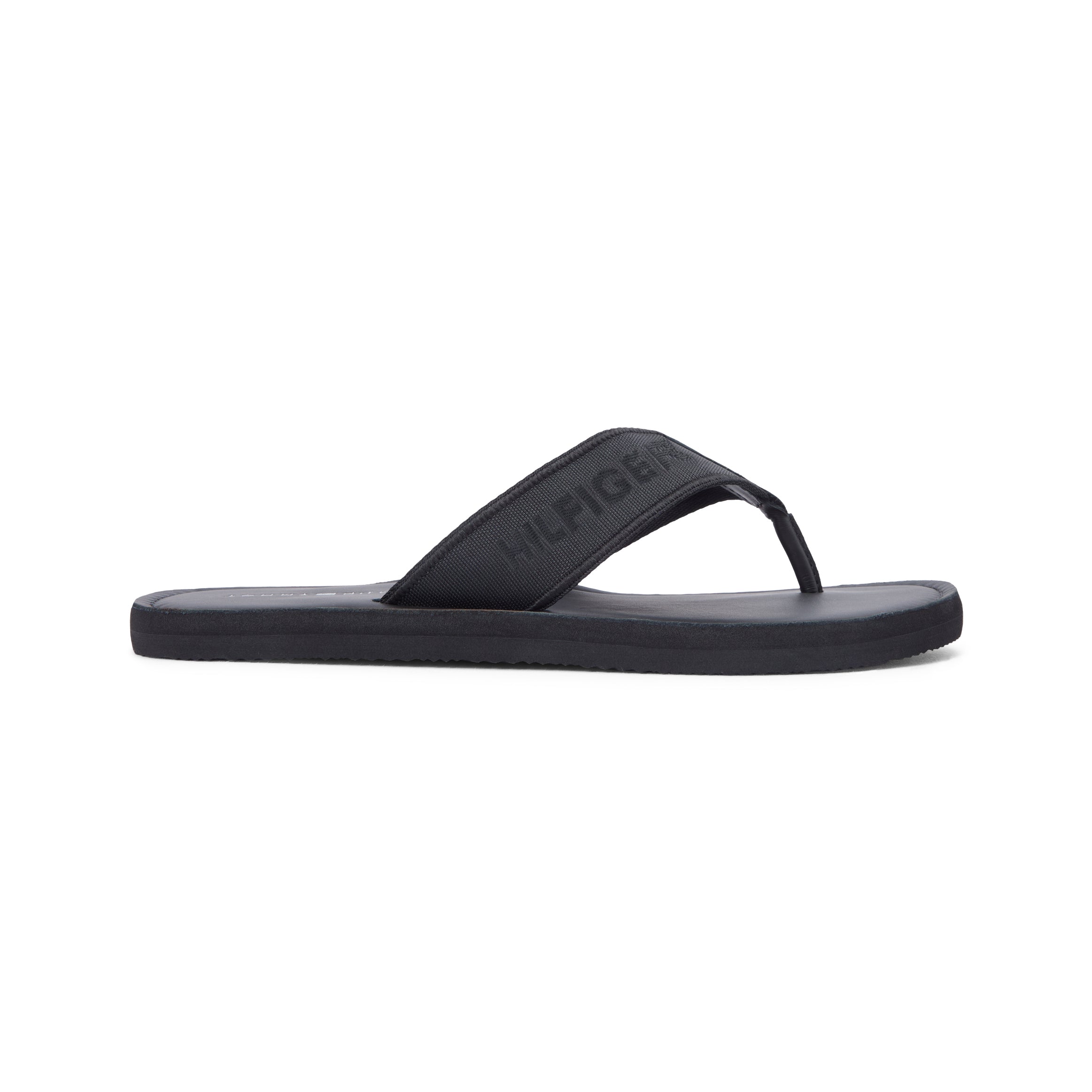 Tommy Hilfiger HILFIGER LEATHER Mens Toe-Post Sandals Black