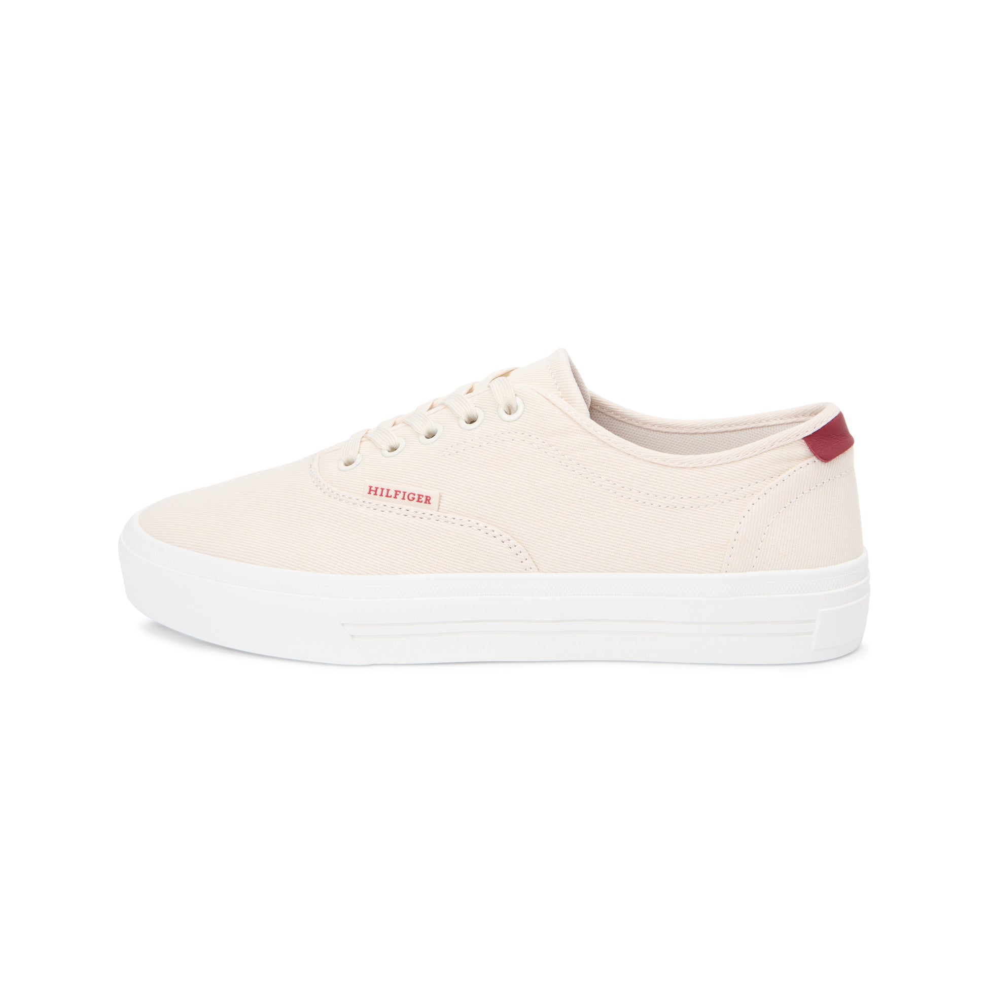 Tommy Hilfiger VULC CUP Mens Canvas Trainers Soft Cream