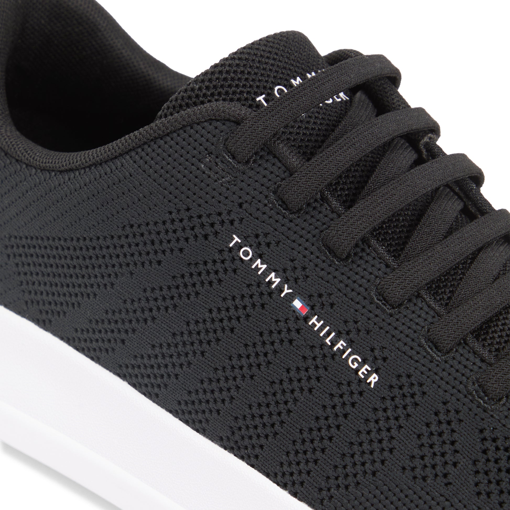 Tommy Hilfiger COURT KNIT Mens Casual Trainers Black