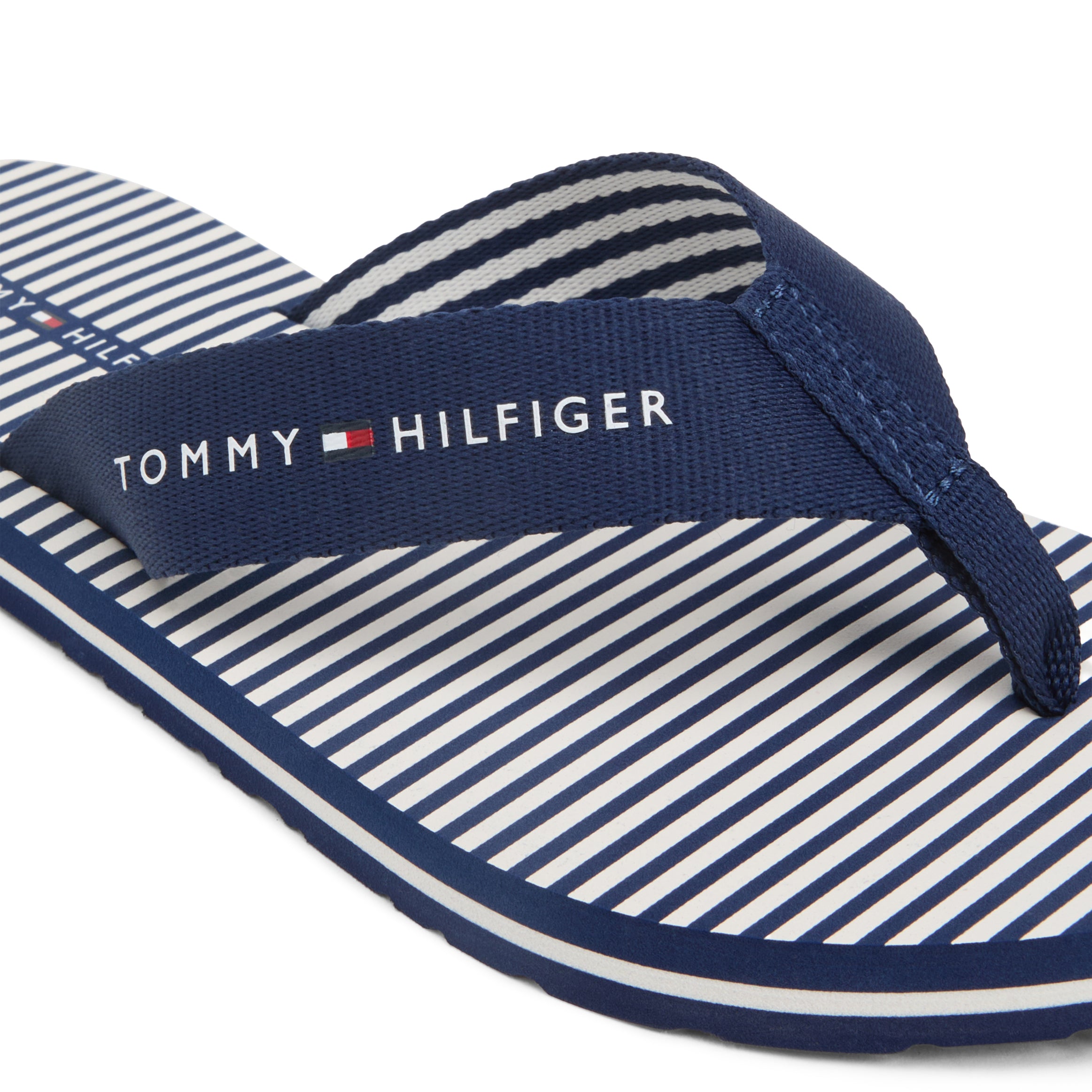 Tommy Hilfiger ITHACA STRIPE Womens Toe-Post Sandals Preppy Navy