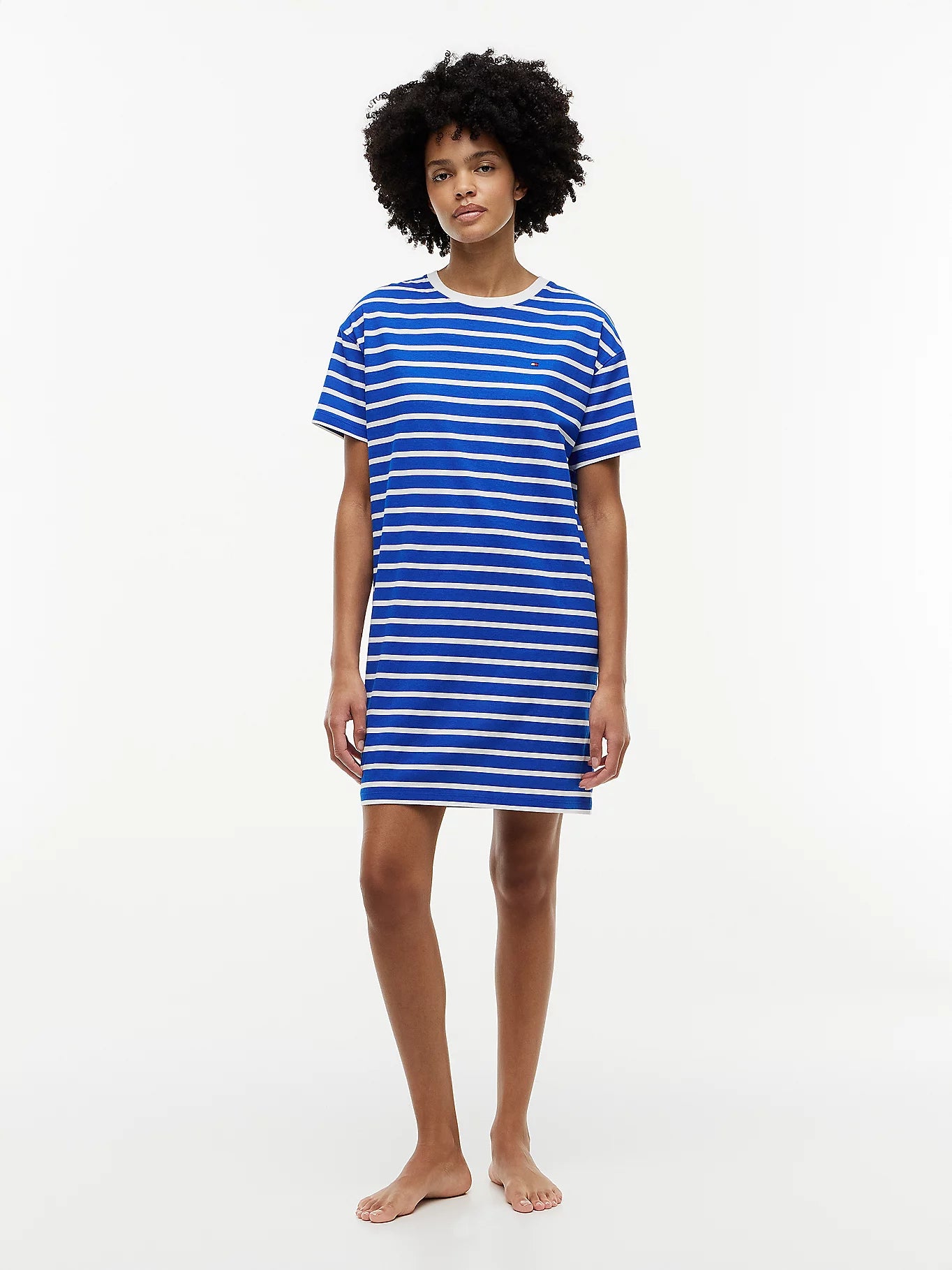 Tommy Hilfiger STRIPE SS Womens Nightdress Blue Orbit Breton Stripe