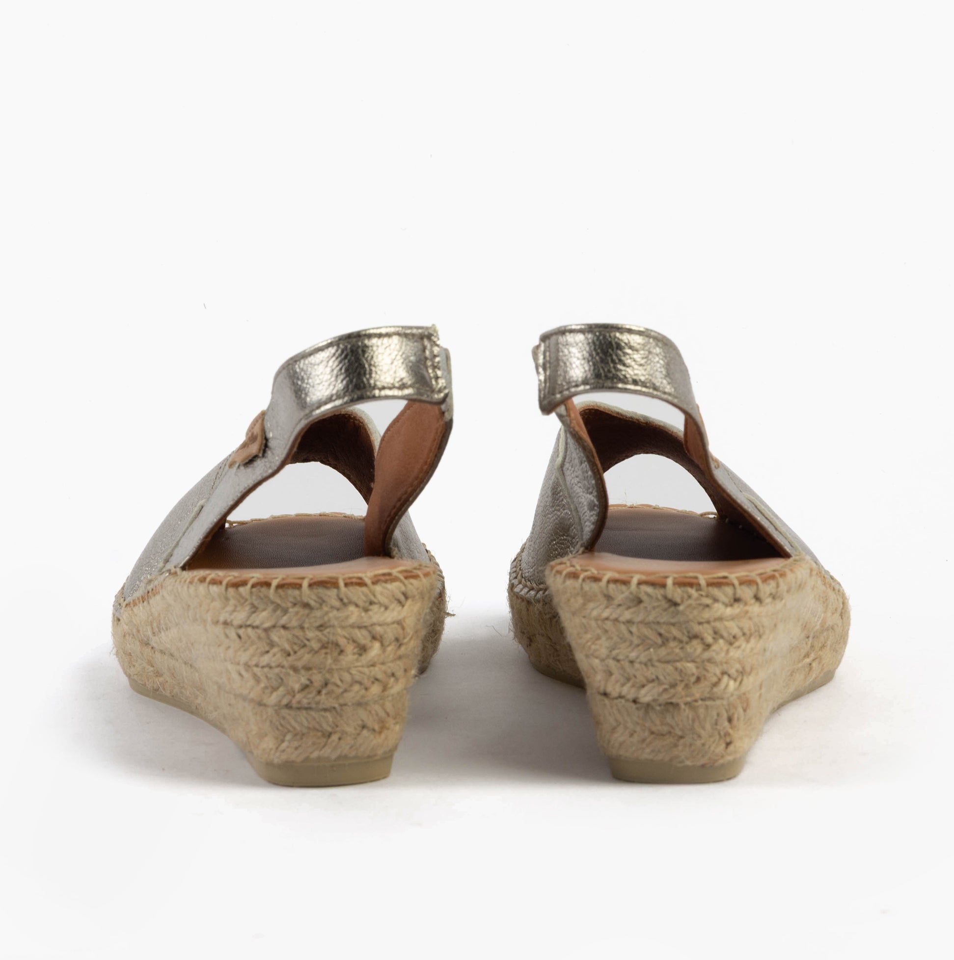 Toni Pons BERNIA Womens Sandals Acer Steel rear view showing wedge heel and slingback design.