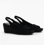Toni Pons FIORE Womens Sandals Black side view showing wedge heel and slip-on design.