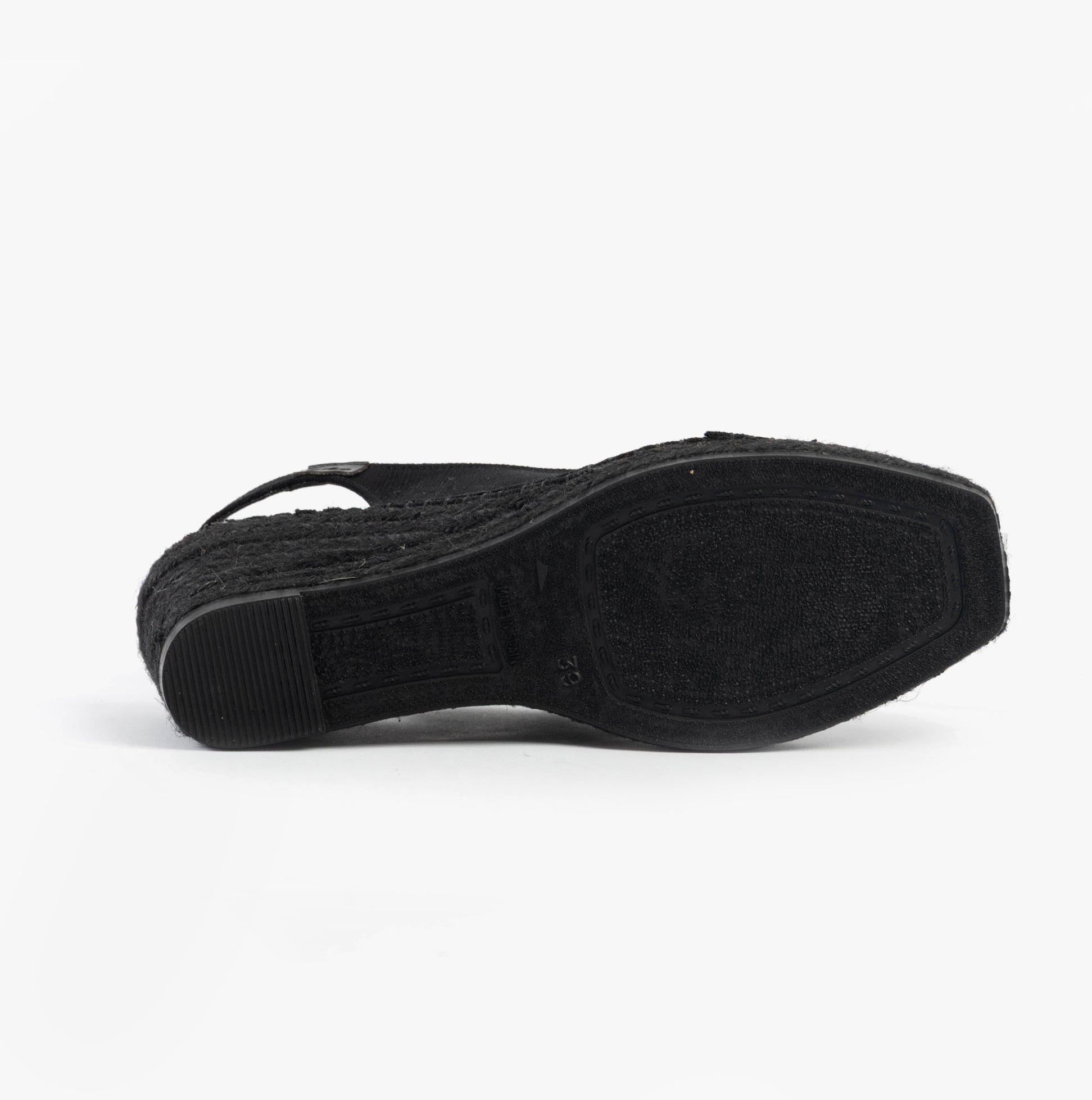 Toni Pons FIORE Womens Sandals Black bottom view, showcasing the rubber sole detail.