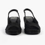 Toni Pons FIORE Womens Sandals Black rear view showcasing wedge heel and slip-on design.