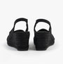 Toni Pons FIORE Womens Sandals Black rear view showcasing wedge heel design and comfortable slip-on style.