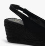Toni Pons FIORE Womens Sandals Black side view, showcasing wedge heel and textile upper detail.