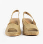 Toni Pons FIORE Womens Sandals Platinum front view showcasing textile upper and wedge heel design.