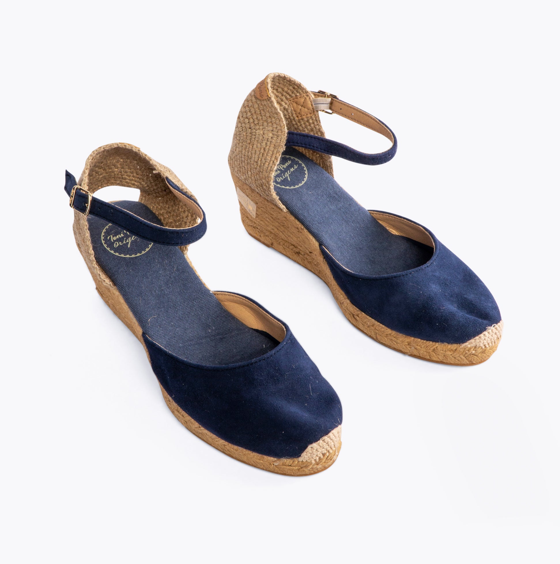 Toni Pons LLORET Womens Suede Wedge Espadrilles Navy
