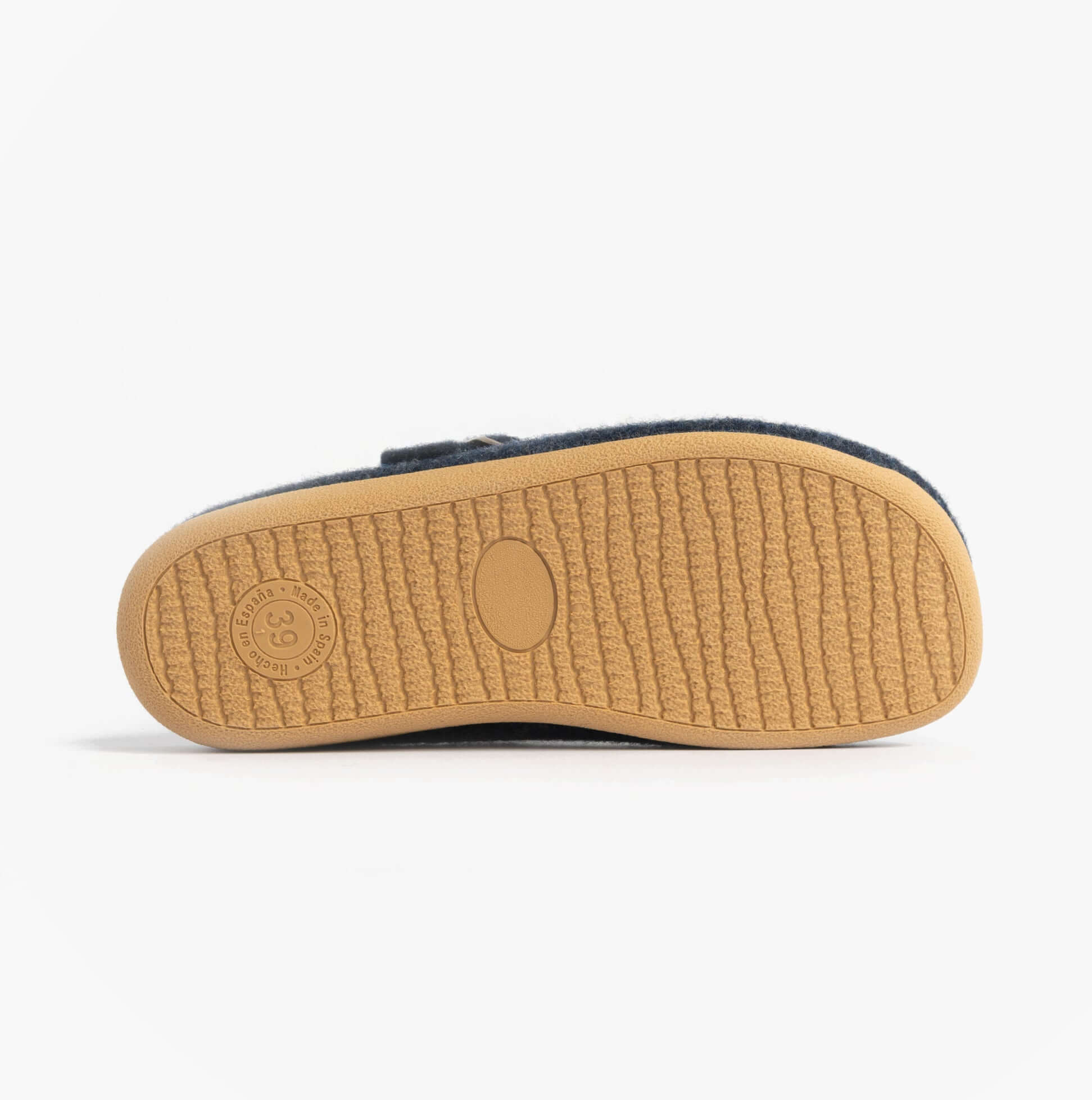 Toni Pons MIMA-FP Womens Mule Slippers Blue bottom view showing rubber sole detail and texture.
