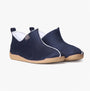 Toni Pons MOSCU-BD Womens Slippers Mari side view showing suede upper and faux fur lining in navy color.