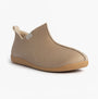 Toni Pons MOSCU-BD Womens Boot Slippers Beige side view showcasing soft fabric and faux fur lining.