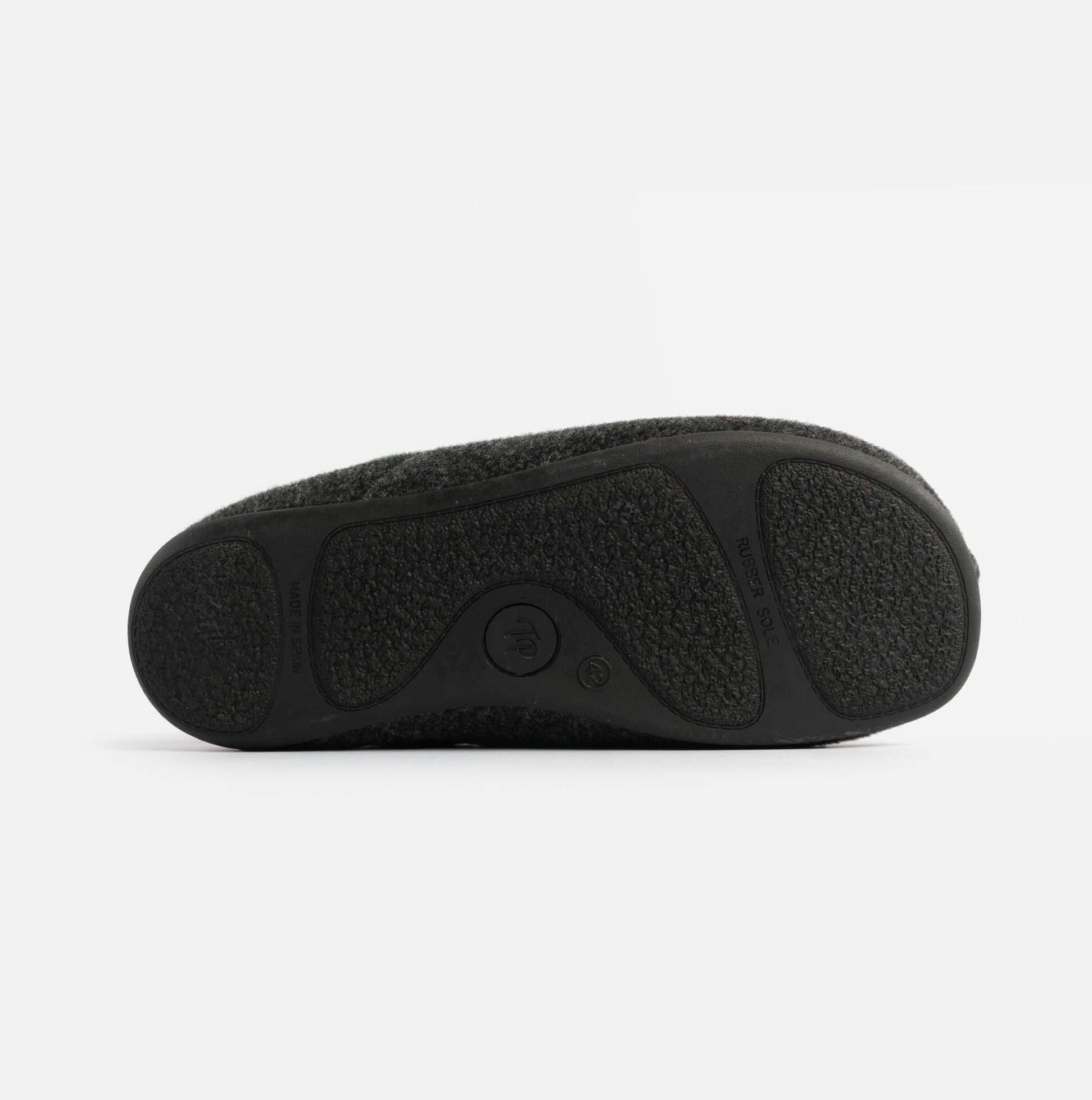 Toni Pons NADIR-UM Mens Mule Slippers Pruna Wine bottom view showing synthetic sole detail and texture.