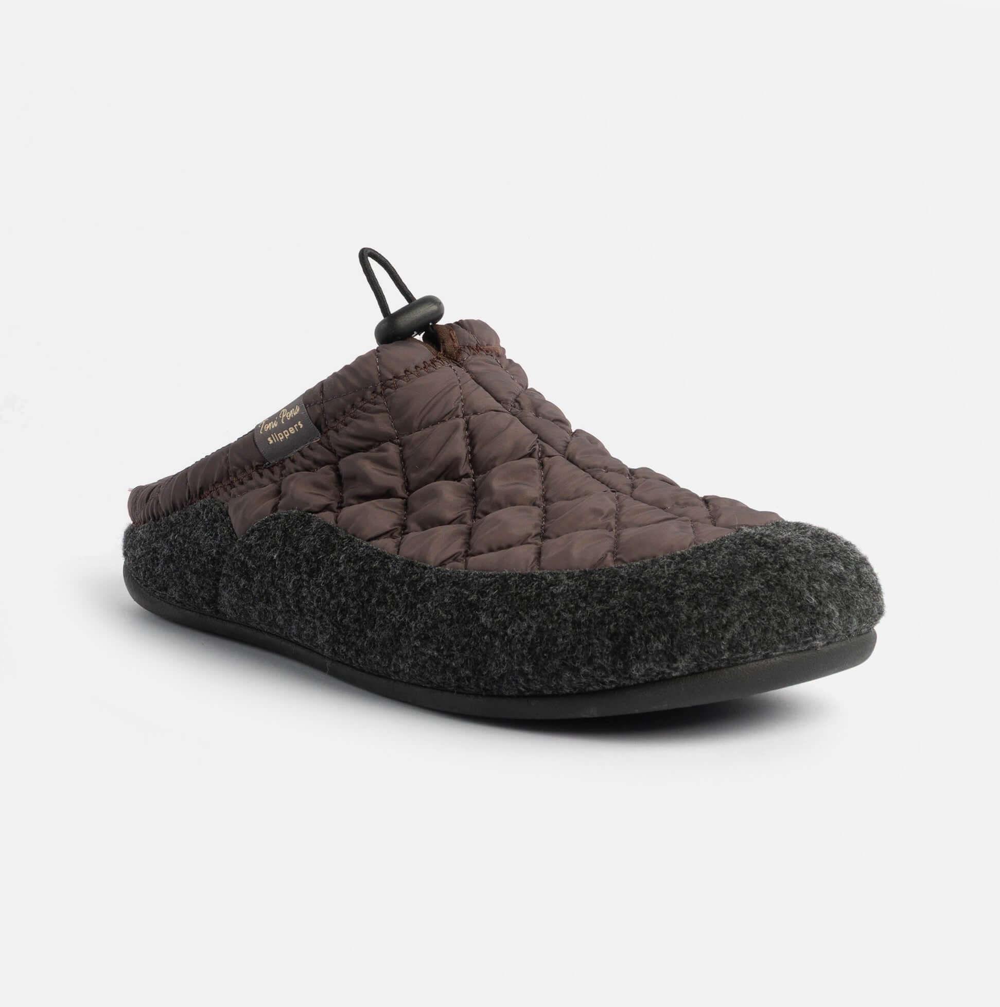 Toni Pons NADIR-UM Mens Mule Slippers Pruna Wine side view showing quilted upper and soft sole