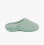 Totes Isotoner POPCORN TERRY Womens Mule Slippers Mint side view with soft textured material and lightweight sole.
