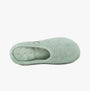 Totes Isotoner POPCORN TERRY Womens Mule Slippers Mint top view showing soft texture and slip-on design.