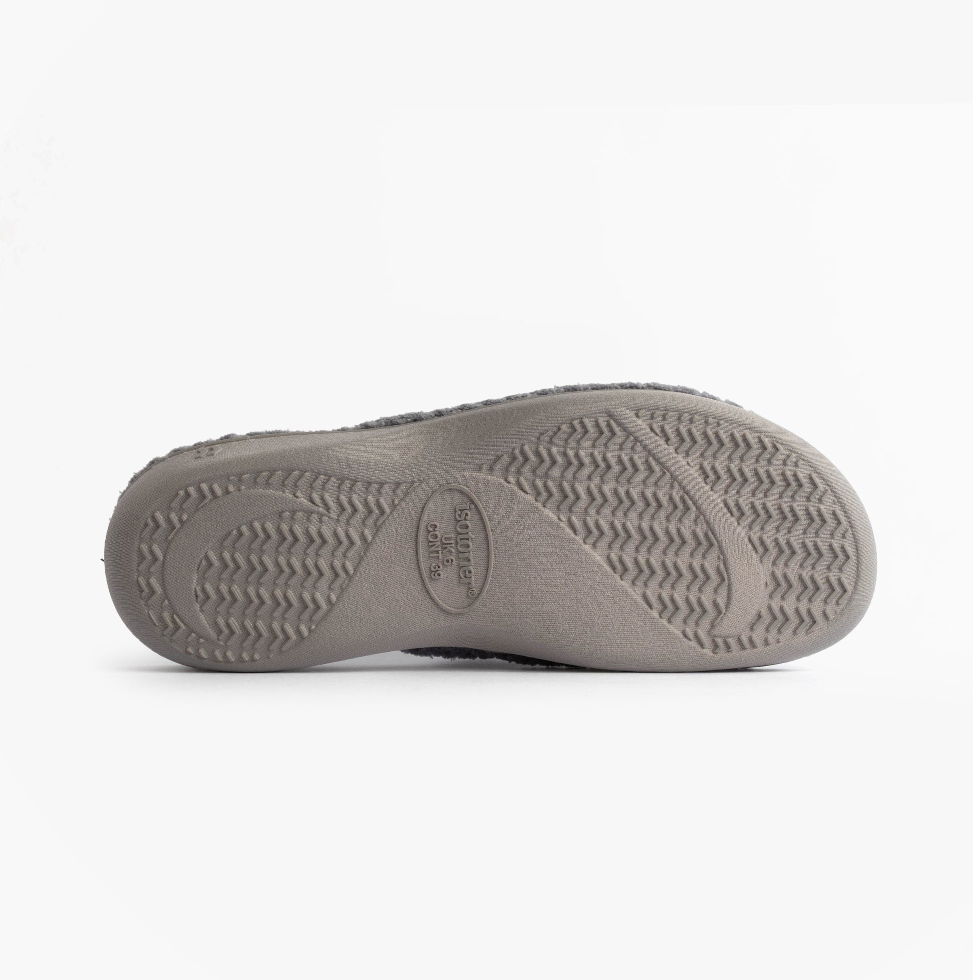 Totes Isotoner POPCORN TURNOVER OPEN TOE Womens Mule Slippers Pale Grey