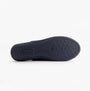 Totes Isotoner SPARKLE VELOUR HEELED MULE Womens Mule Slippers Navy bottom view showing TPR sole with textured grip.