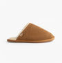 Totes Isotoner REAL SUEDE MULE Womens Slippers Tan side view featuring soft suede upper and warm lining.