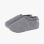 Totes Isotoner POPCORN FULL BACK BOOTIE Womens Slippers Grey side view with textured upper and slip-on style