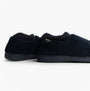 Totes Isotoner POPCORN FULL BACK BOOTIE Womens Slippers Navy side view showing soft, knitted upper and slip-on design.