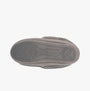 Totes Isotoner HERRINGBONE MOCCASIN WITH FUR CUFF Womens Slippers Grey bottom view, showing TPR sole and detailed herringbone design.