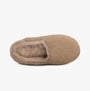 Totes Isotoner CURLY FUR MULE Womens Mule Slippers Natural top view showing soft faux fur and slip-on design.