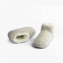 Totes Isotoner SPARKLE KNIT Womens Boot Slippers Light Grey, side and front view showing cozy design and soft lining.