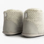 Totes Isotoner SPARKLE KNIT Womens Boot Slippers Light Grey rear view showcasing soft fabric and comfort features.