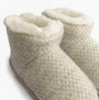 Totes Isotoner SPARKLE KNIT Womens Boot Slippers Light Grey, top view showcasing soft fur lining and textured upper.