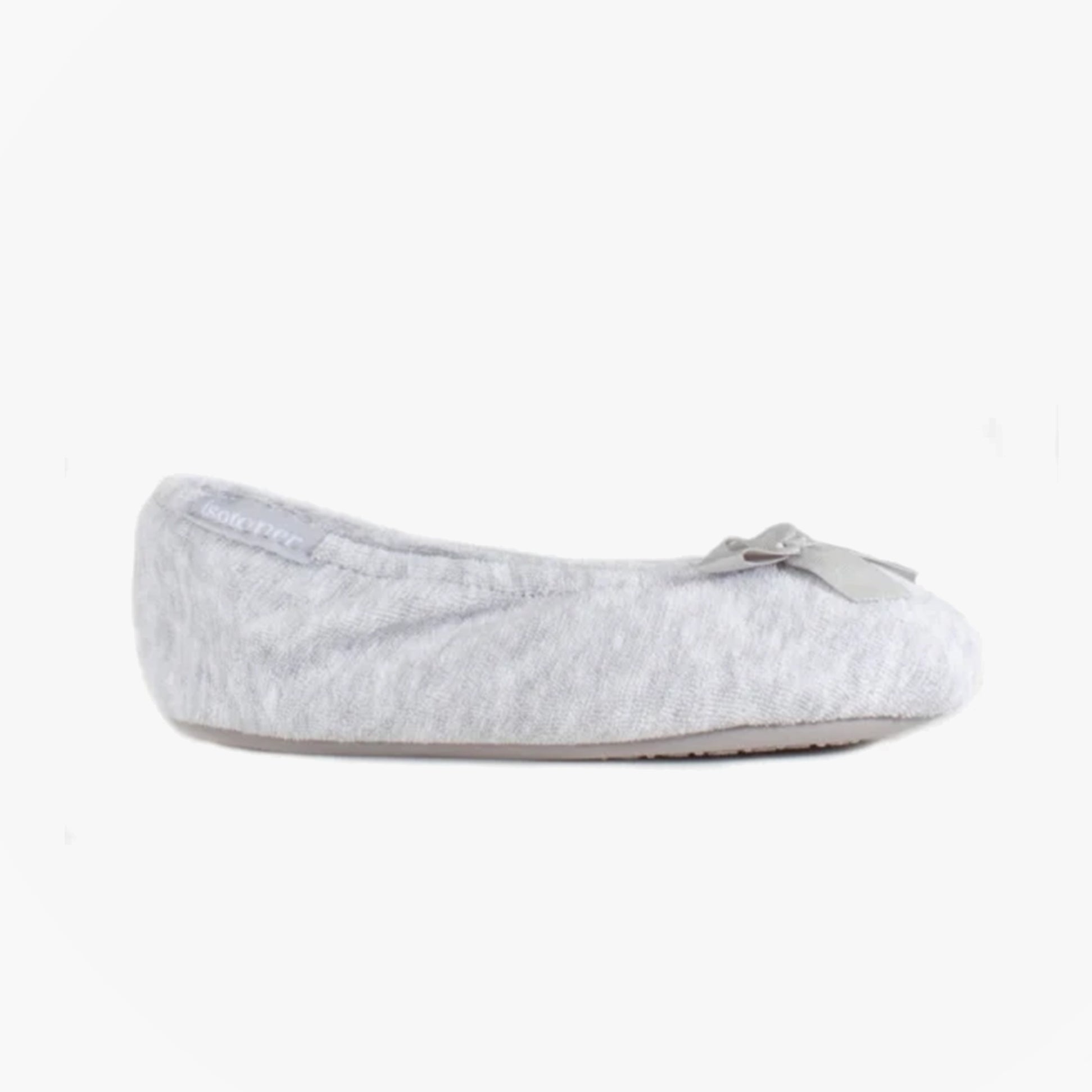Totes Isotoner TERRY BALLERINA SLIPPERS Womens Full Slippers Grey