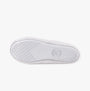 Totes Isotoner STRETCH TERRY BOW Womens Ballerina Slippers White bottom view featuring rubber sole.