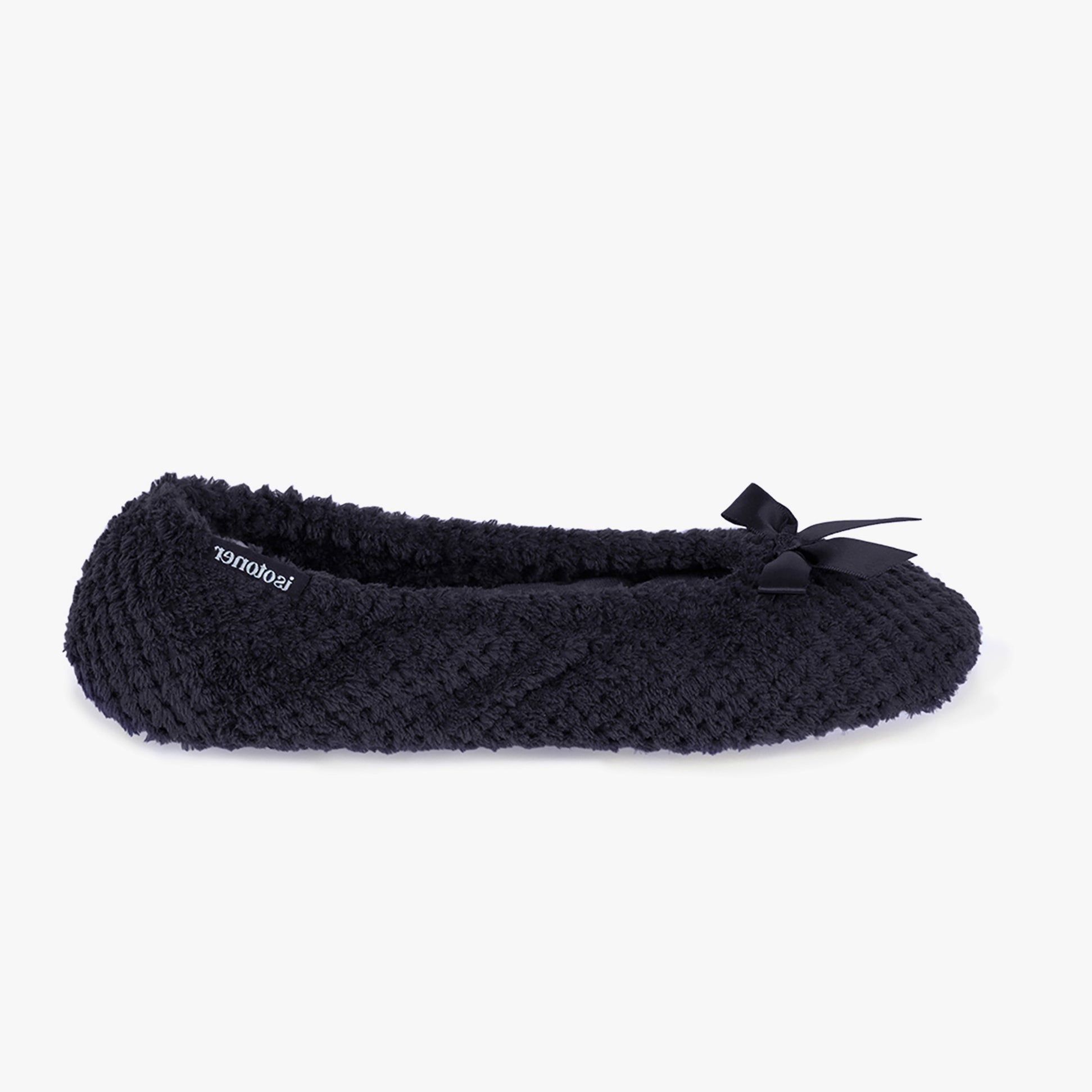 Totes Isotoner POPCORN BALLET Womens Ballerina Slippers Black