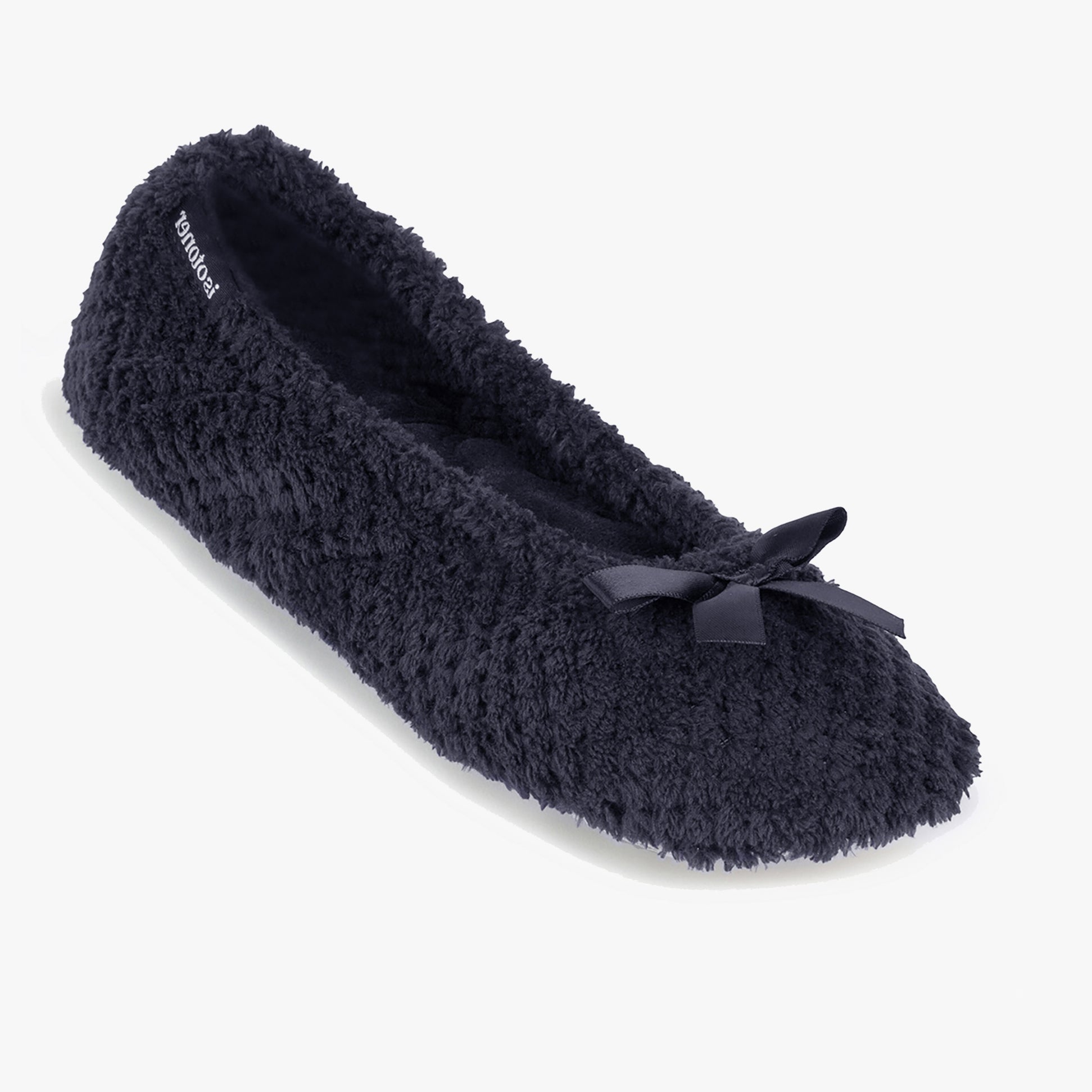 Totes Isotoner POPCORN BALLET Womens Ballerina Slippers Black