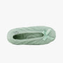 Totes Isotoner POPCORN BALLET Womens Ballerina Slippers Mint top view showcasing the soft mint upper and bow detail.