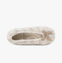 Totes Isotoner POPCORN BALLET Womens Ballerina Slippers Natural Check top view showing soft upper and decorative bow.