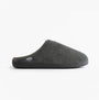 Totes Isotoner SWEPT BACK POPCORN MULE Mens Mule Slippers Grey side view showing textured upper and slip-on design.