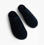 Totes Isotoner SWEPT BACK POPCORN MULE Mens Mule Slippers Navy top view showing plush comfort and slip-on design.