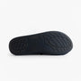 Totes Isotoner SWEPT BACK POPCORN MULE Mens Mule Slippers Navy bottom sole view with ergonomic design and grip pattern.