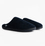 Totes Isotoner SWEPT BACK POPCORN MULE Mens Mule Slippers Navy side view highlighting comfort and textured upper.