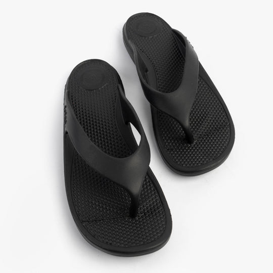 Totes Sol Bounce 0350FBLK Womens Toe Post Sandals Black
