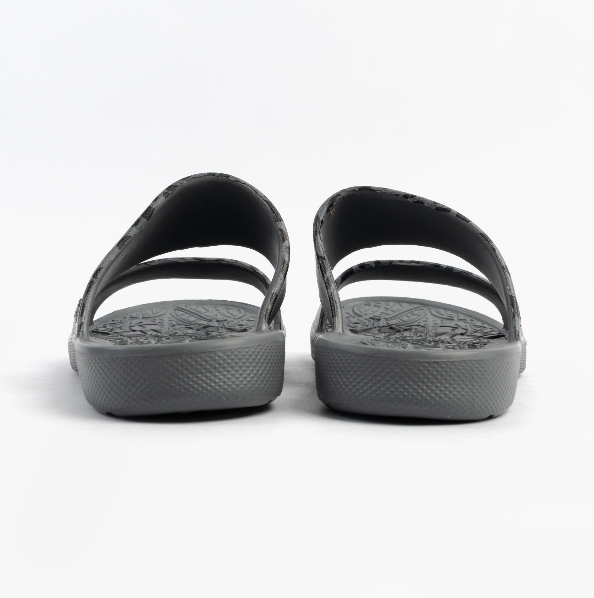 0351FGLE Womens Double Strap Slides Grey Leopard