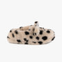 Totes Toasties NOVELTY FAUX FUR Slippers Womens Dalmatian side view showcasing soft faux fur and spotted design.
