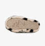 Totes Toasties NOVELTY FAUX FUR Slippers Womens Dalmatian bottom view showing detailed sole design and faux fur border.
