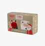 Totes Toasties SUPER SOFT SLIPPER SOCKS (TWIN PACK) Unisex Kids Socks Reindeer/Santa boxed view with festive design.