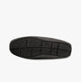 Totes Toasties SUEDETTE MOCCASIN Slippers WITH FAUX FUR LINING Mens Grey bottom view showing TPR sole design.