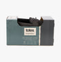 Totes Toasties SUEDETTE MOCCASIN Slippers WITH FAUX FUR LINING Mens Grey in gift box side view.