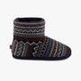 Totes Toasties FAIR ISLE BOOT Slippers Mens Multi side view showing textile upper and round toe design.