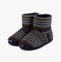 Totes Toasties FAIR ISLE BOOT Slippers Mens Multi side view showcasing the colorful textile upper and round toe design.