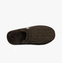 Totes Toasties WOOL MIX MULE Slippers Mens Brown top view featuring wool mix upper and faux fur lining.